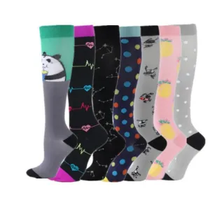 Black And Gray Compression Stocking For Women|7 Pairs- Comfortable & Stylish Legwear