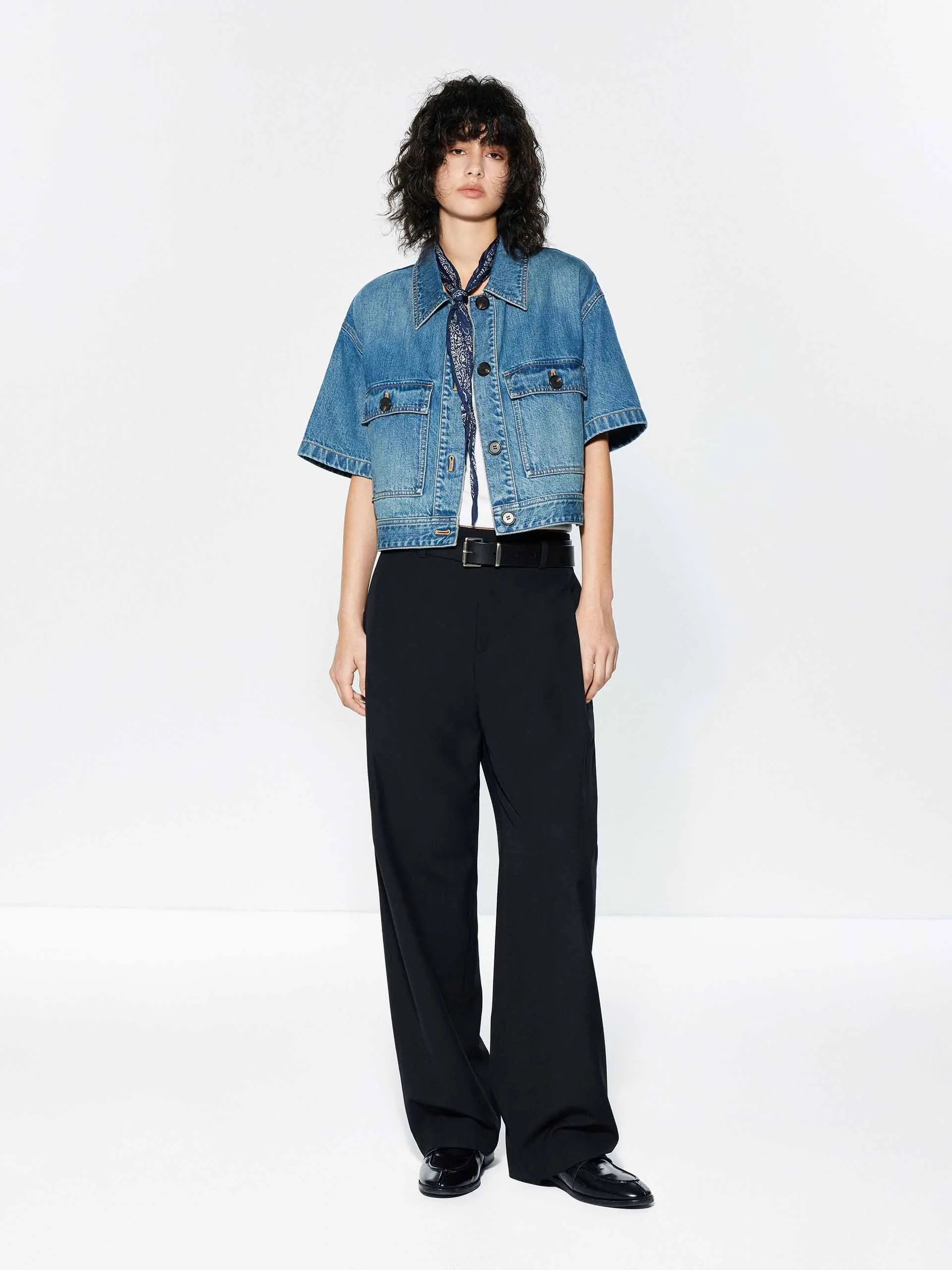 Black Tapered Leg Trousers