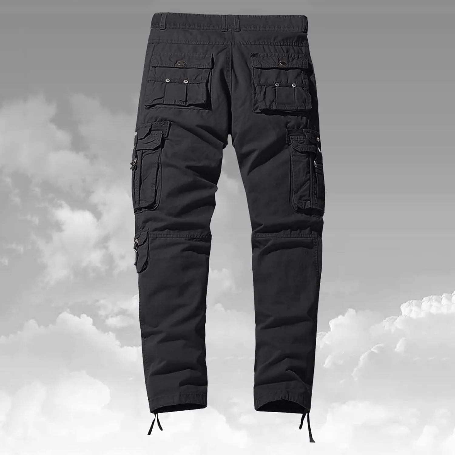 Cargo Pants for Men Relaxed Fit Cargo Long Pant with Pockets Athletic Elastic Waist Joggers Workout Casual Drawstring