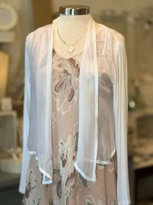 Chloe Silk Cardigan in White