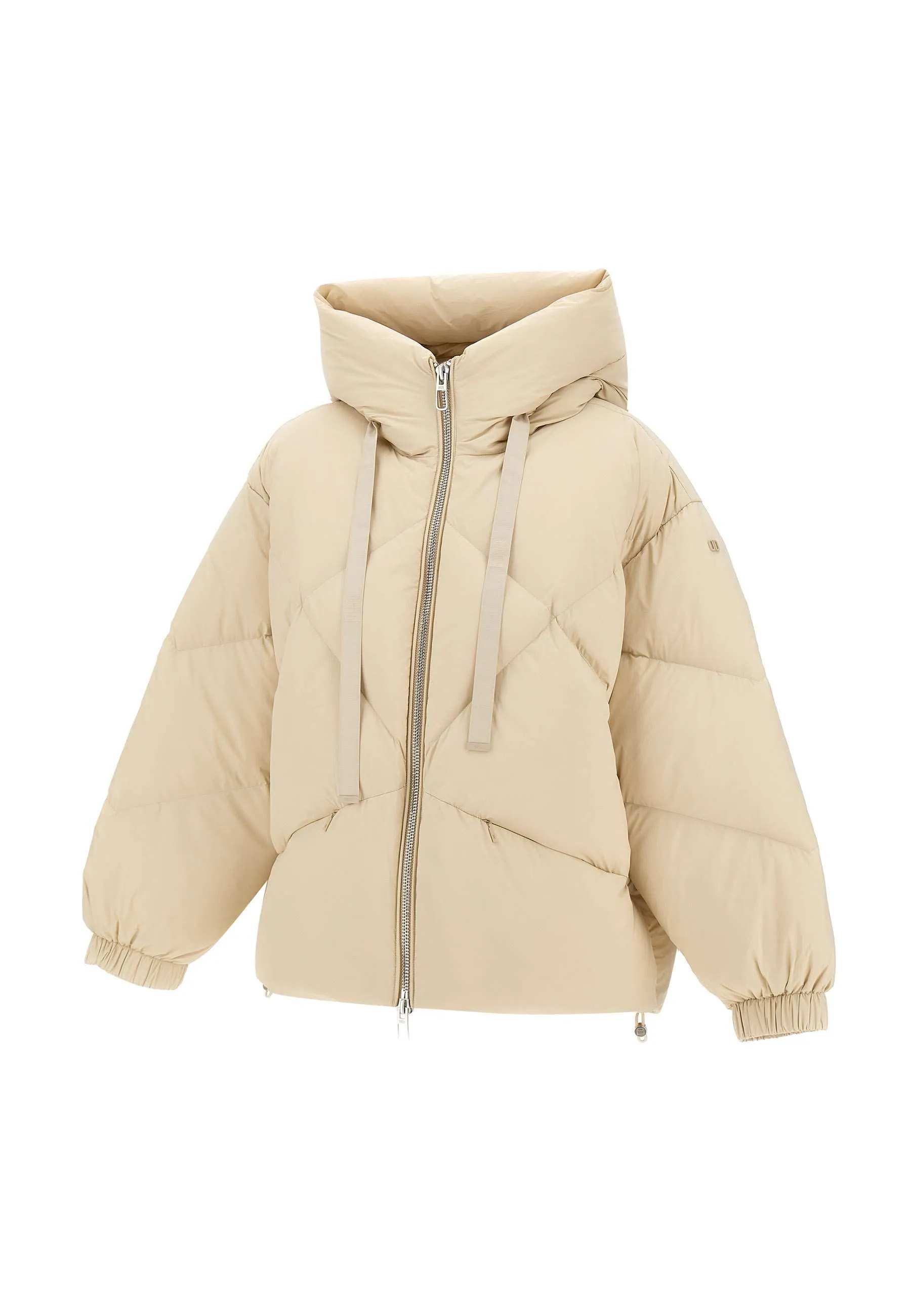 Cream Oversized Down Jacket for Women