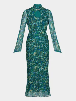 Domino B Dress in Python Flower Emerald