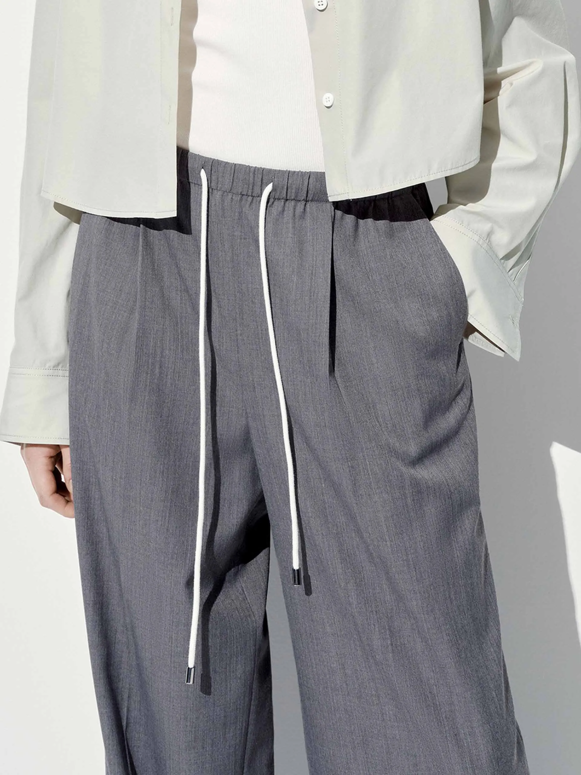 Drawstring Straight Cut Trousers