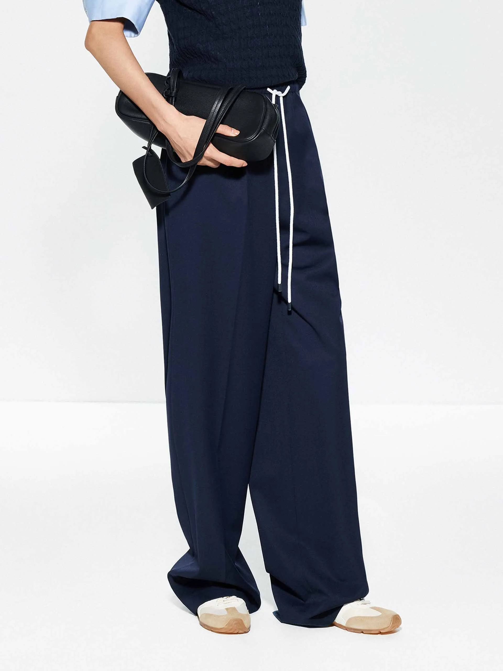 Drawstring Straight Cut Trousers