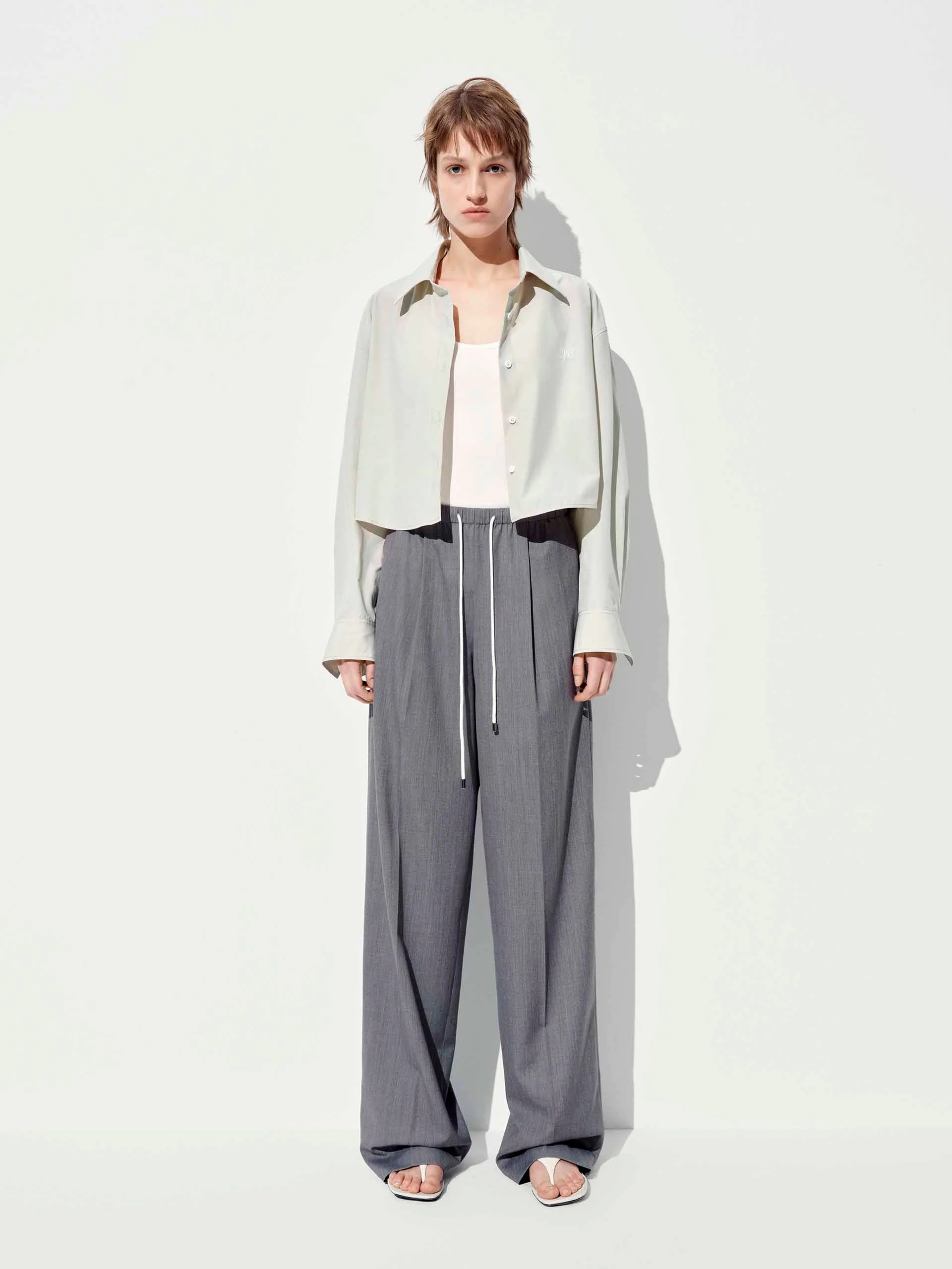Drawstring Straight Cut Trousers