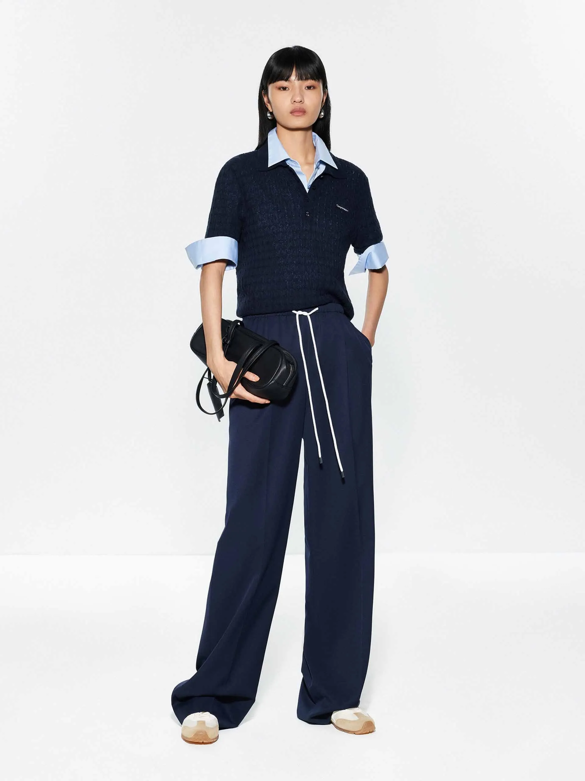 Drawstring Straight Cut Trousers