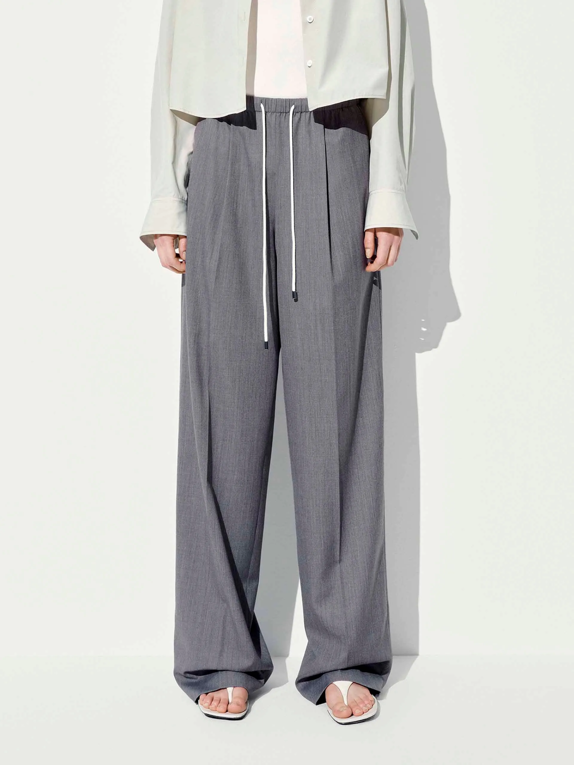 Drawstring Straight Cut Trousers
