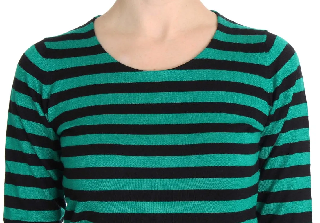 Elegant Striped Cashmere Silk Sweater