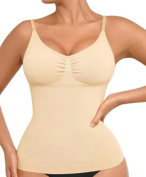 FeelinGirl Womens Tank Top Shapewear Tummy Control Tops Slimming Cami Tank Seamless Compression V Neck Camisole