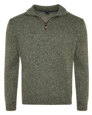 Green Eco Twist Quarter Zip Sweater