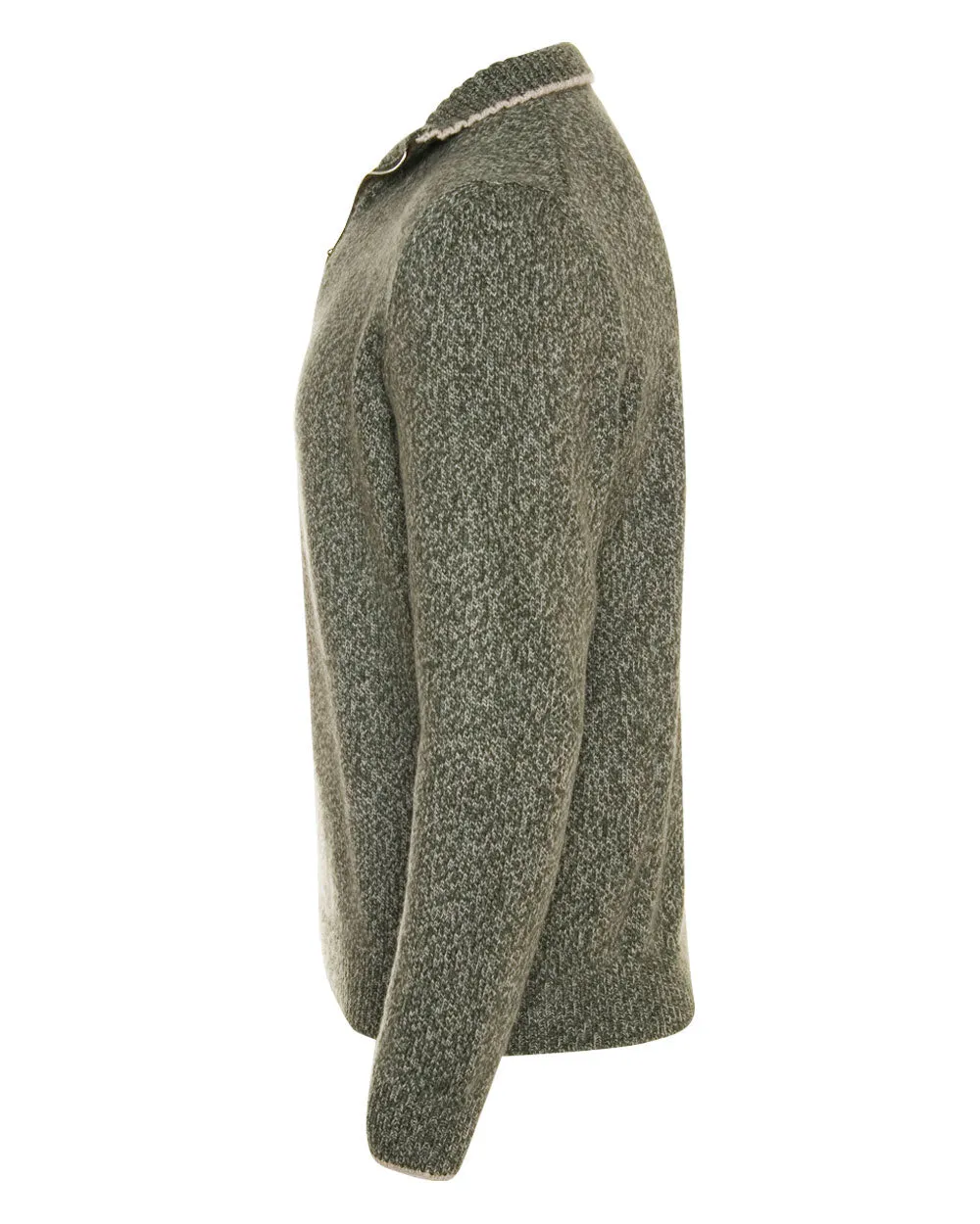 Green Eco Twist Quarter Zip Sweater