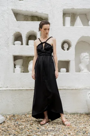 LYNN Silk Open Back Convertible Dress
