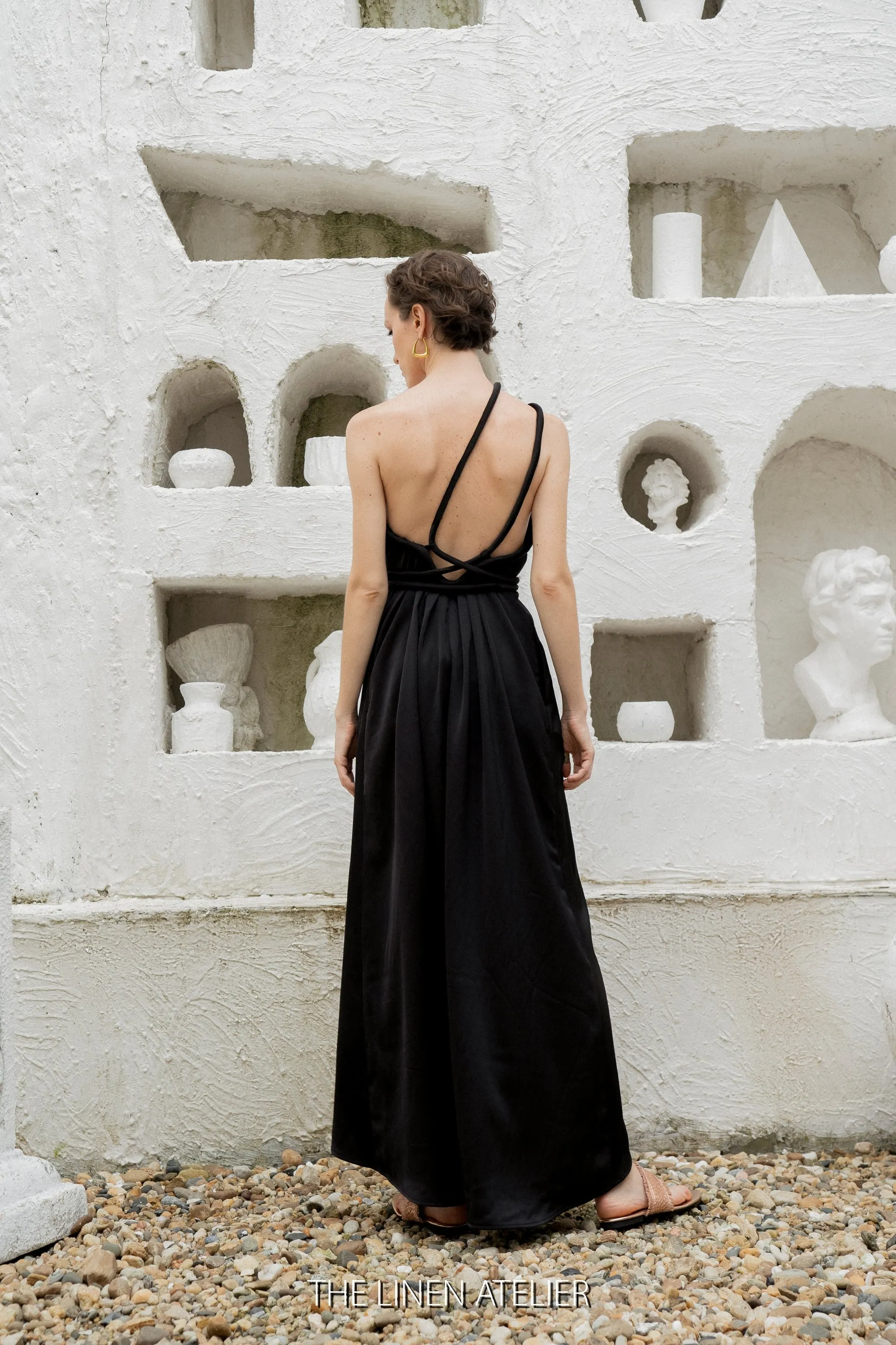 LYNN Silk Open Back Convertible Dress