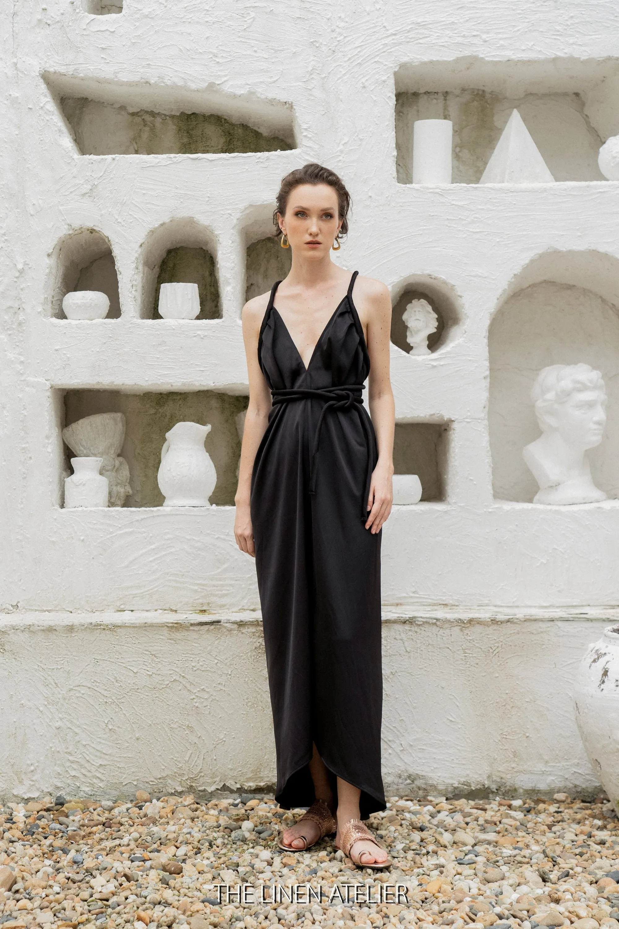 LYNN Silk Open Back Convertible Dress