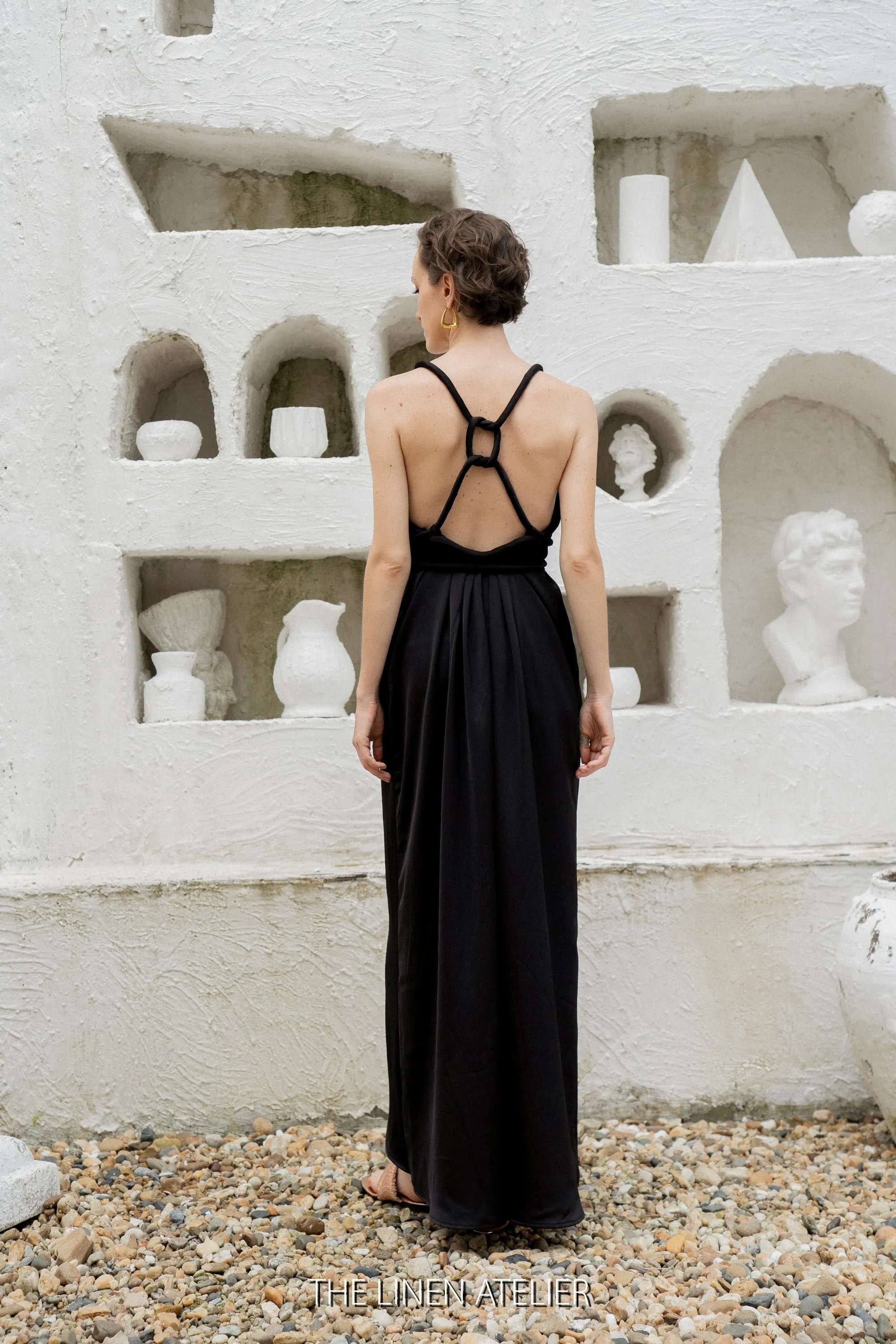 LYNN Silk Open Back Convertible Dress