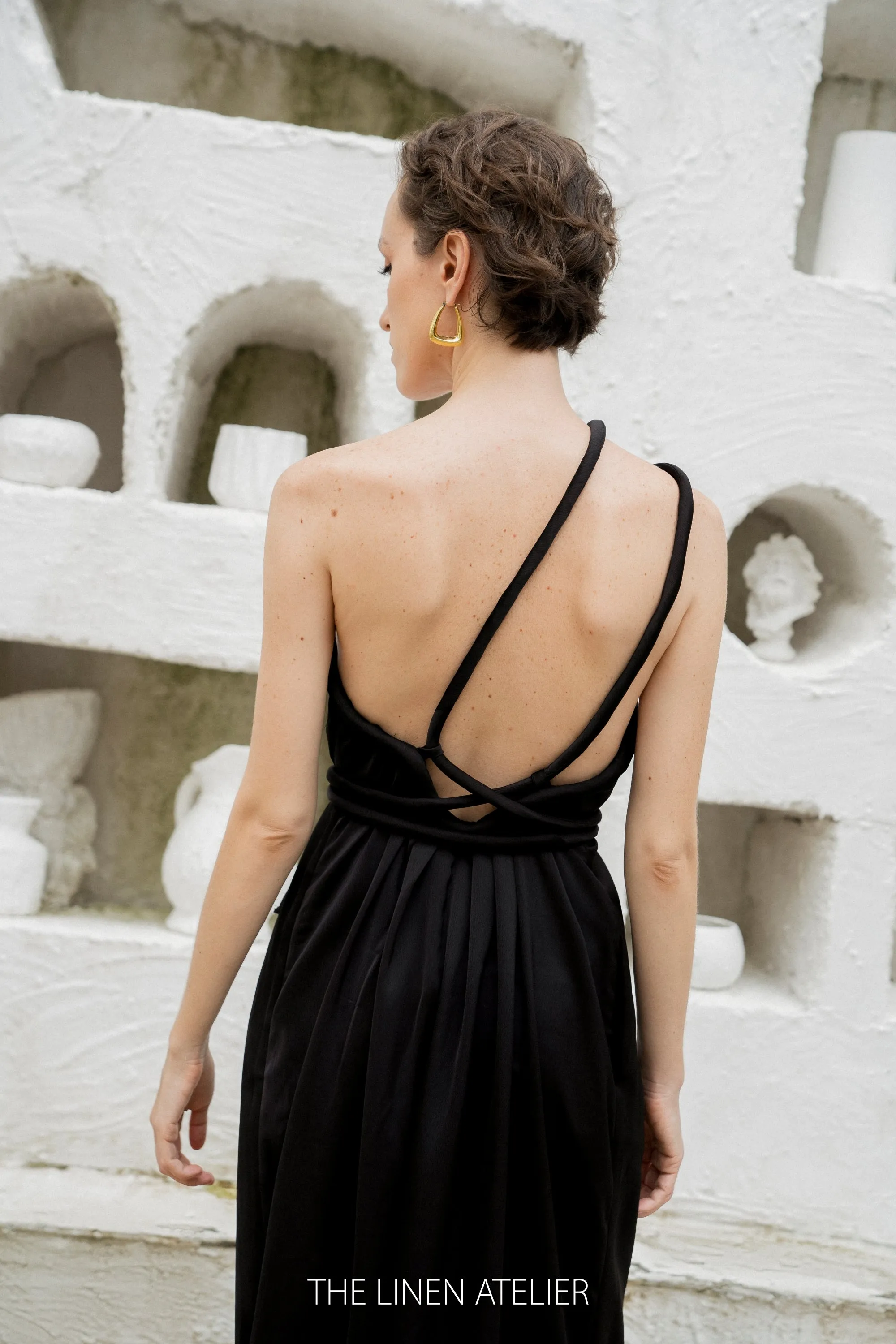 LYNN Silk Open Back Convertible Dress