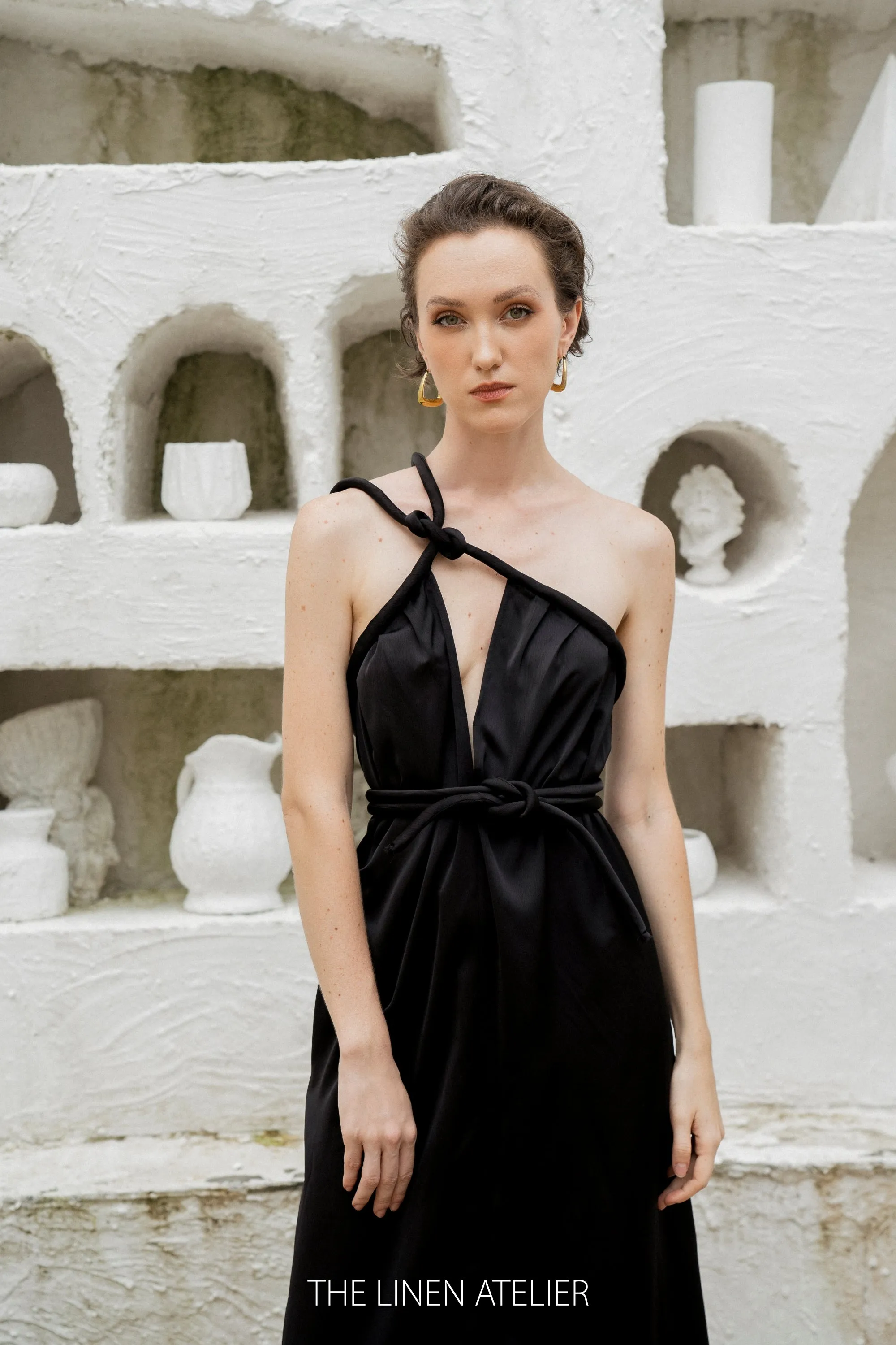 LYNN Silk Open Back Convertible Dress
