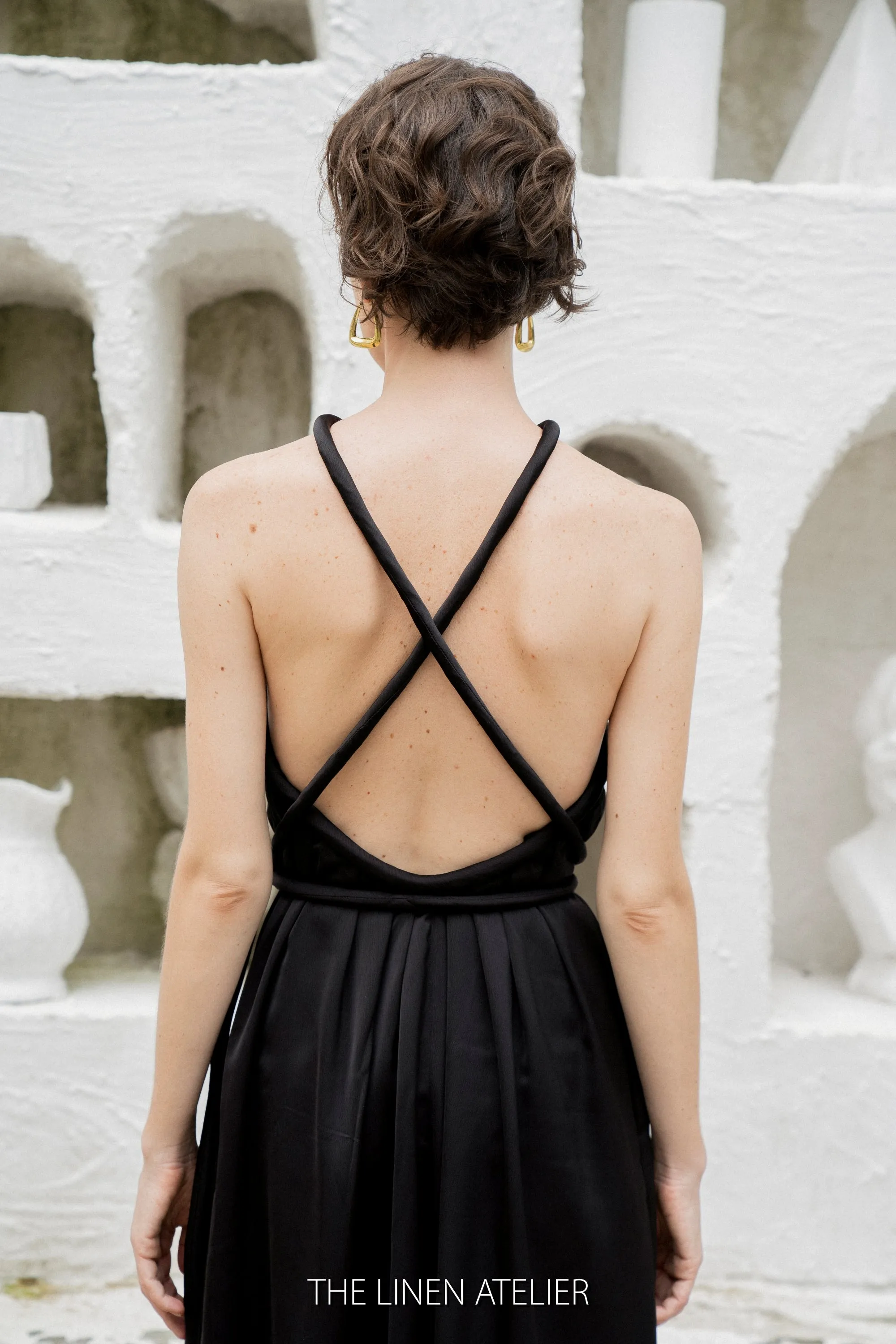 LYNN Silk Open Back Convertible Dress