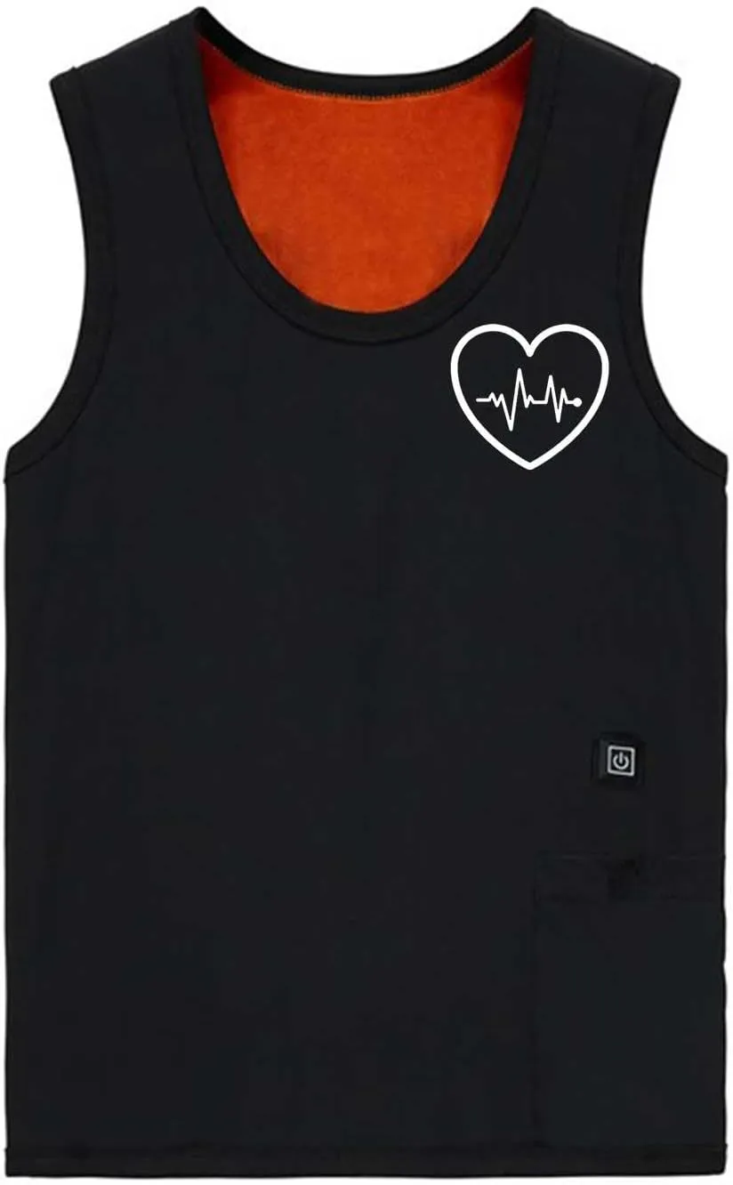 Men and Womens Heated Tank Tops Fall Winter Unisex Fleece Lining Warm Waistcoat 3-Heating Base Vest Undershirt Tops