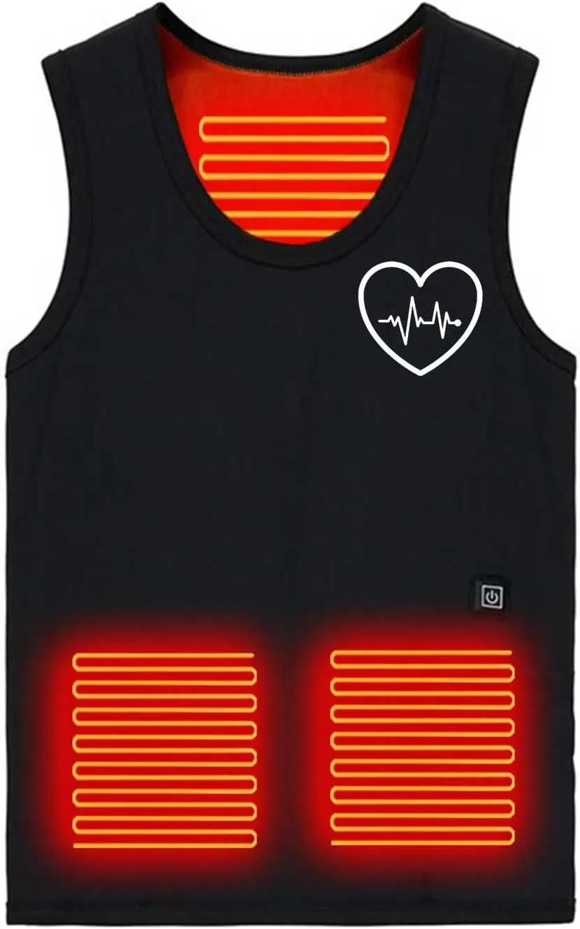 Men and Womens Heated Tank Tops Fall Winter Unisex Fleece Lining Warm Waistcoat 3-Heating Base Vest Undershirt Tops
