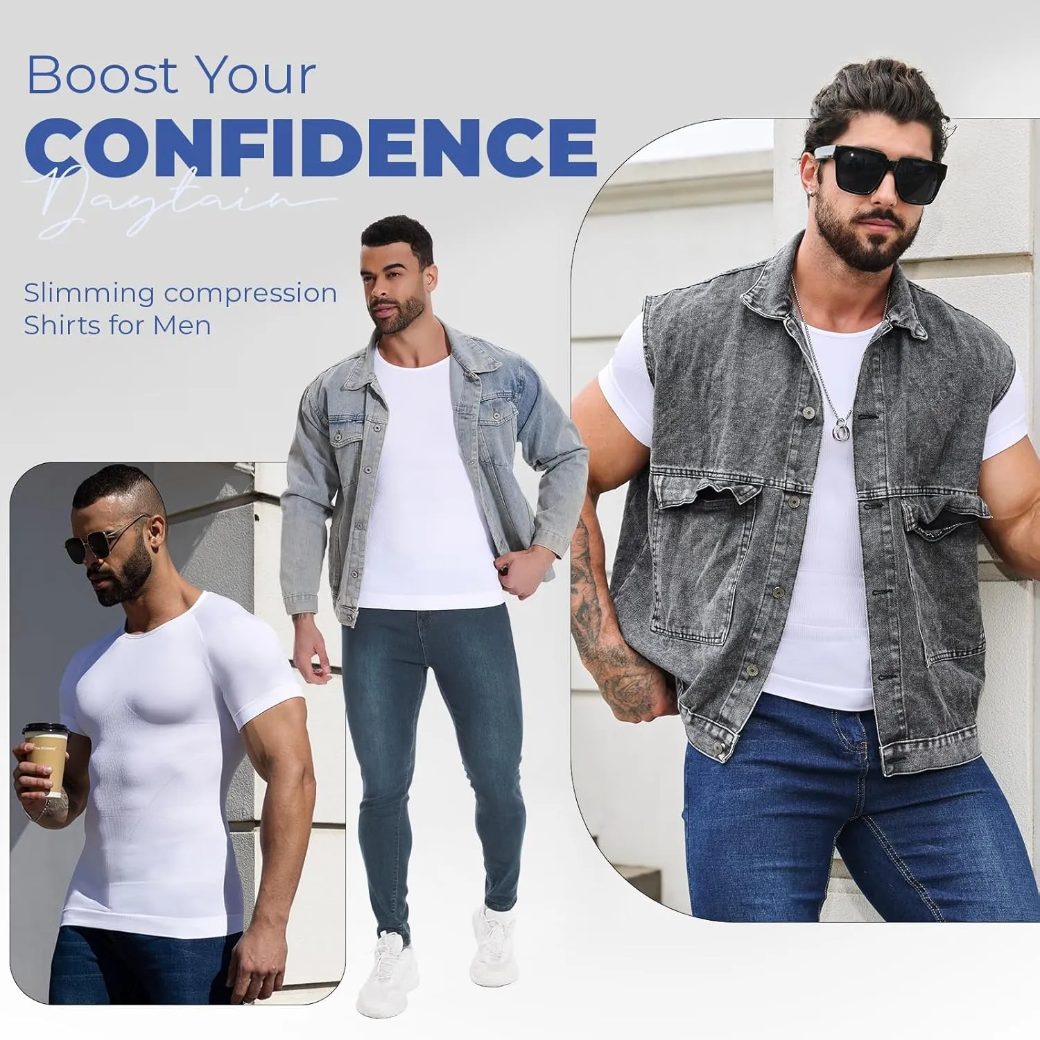 Mens Body Shaper Stomach Compression Shirt Slimming Undershirt Shapewear Gynecomastia Tummy Control Workout Tank Tops