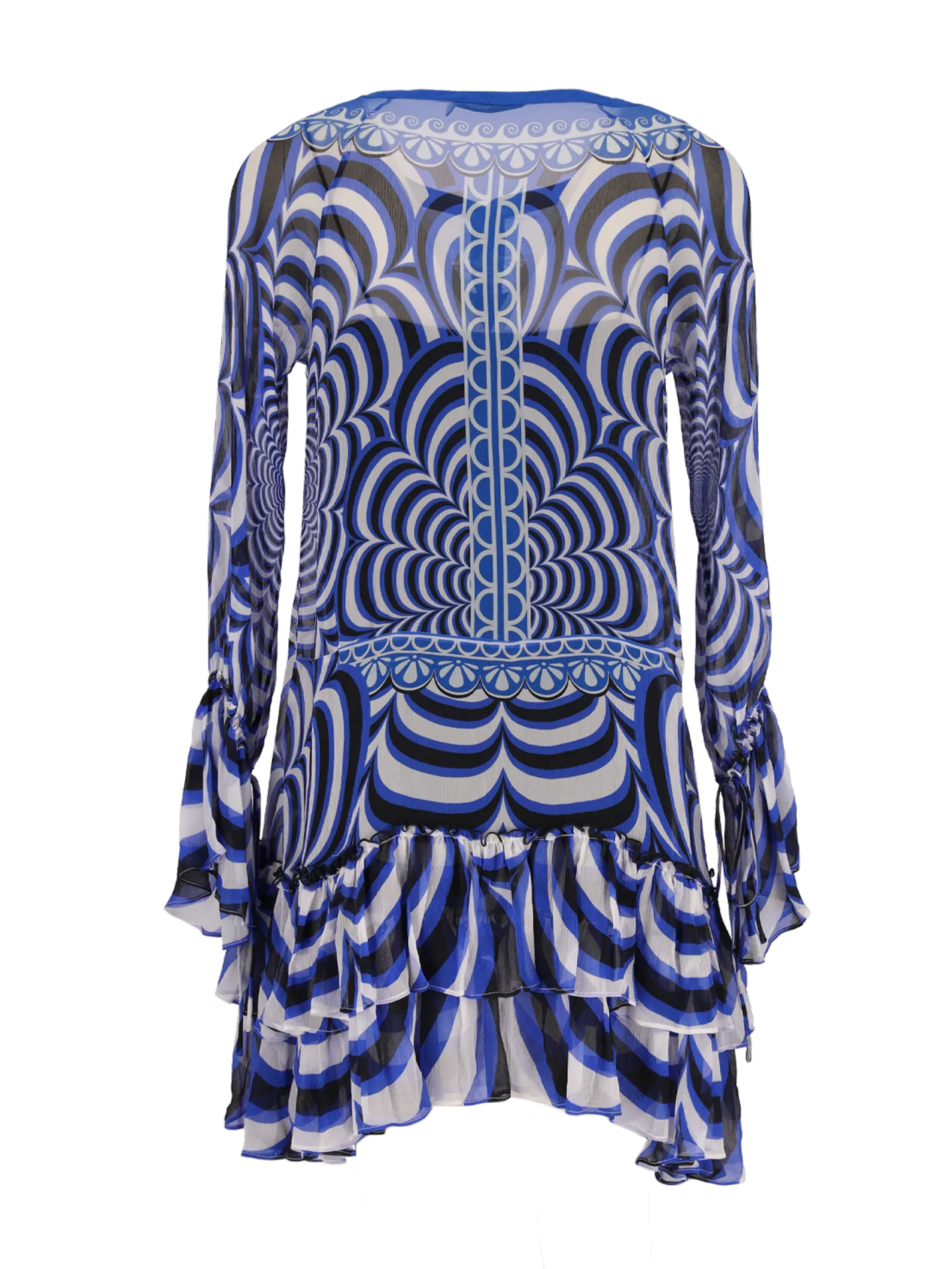optical-print silk mini dress