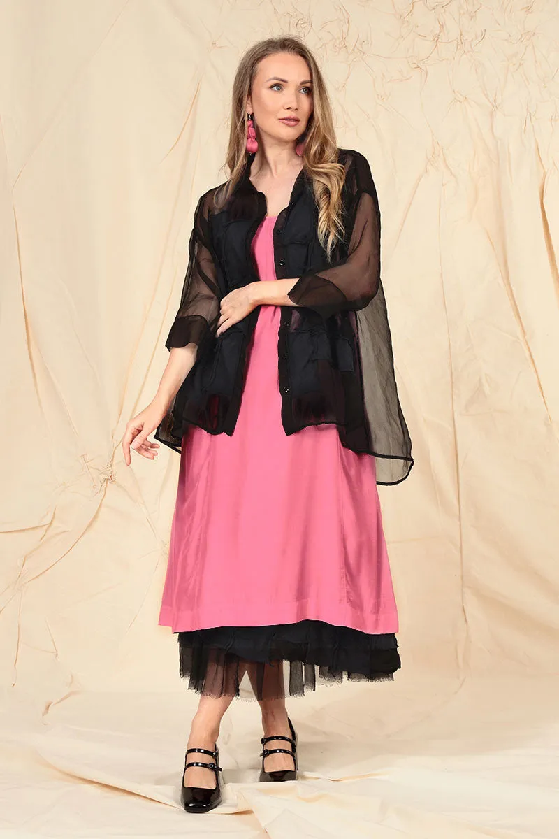 Sleeveless Raspberry Silk Bamboo Dress