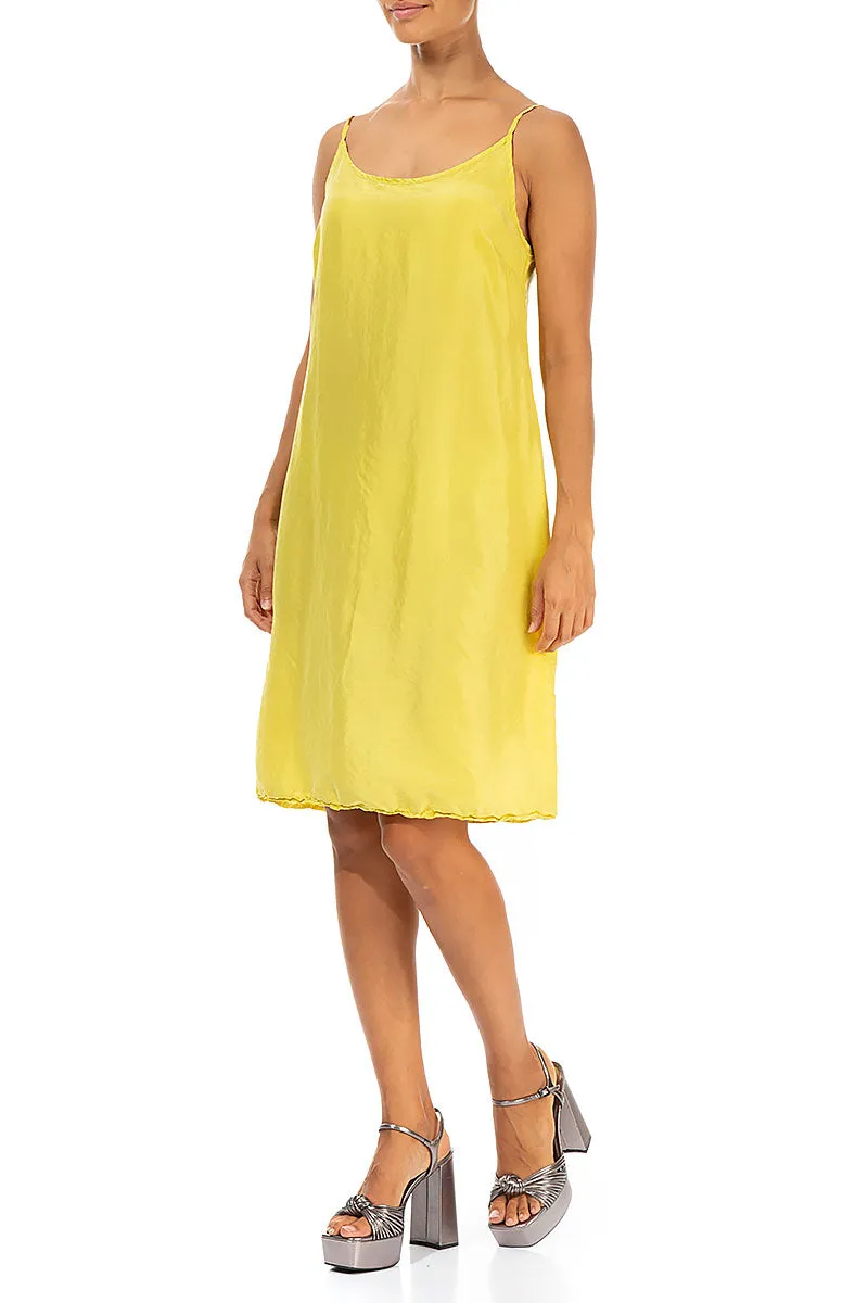 Strappy Cyber Lime Pure Silk Dress