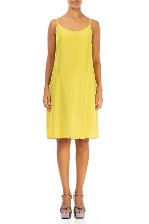 Strappy Cyber Lime Pure Silk Dress