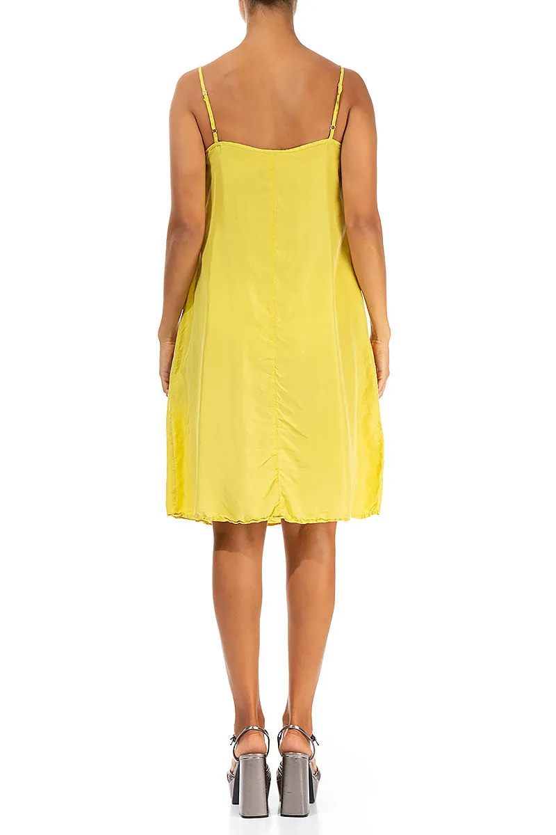 Strappy Cyber Lime Pure Silk Dress