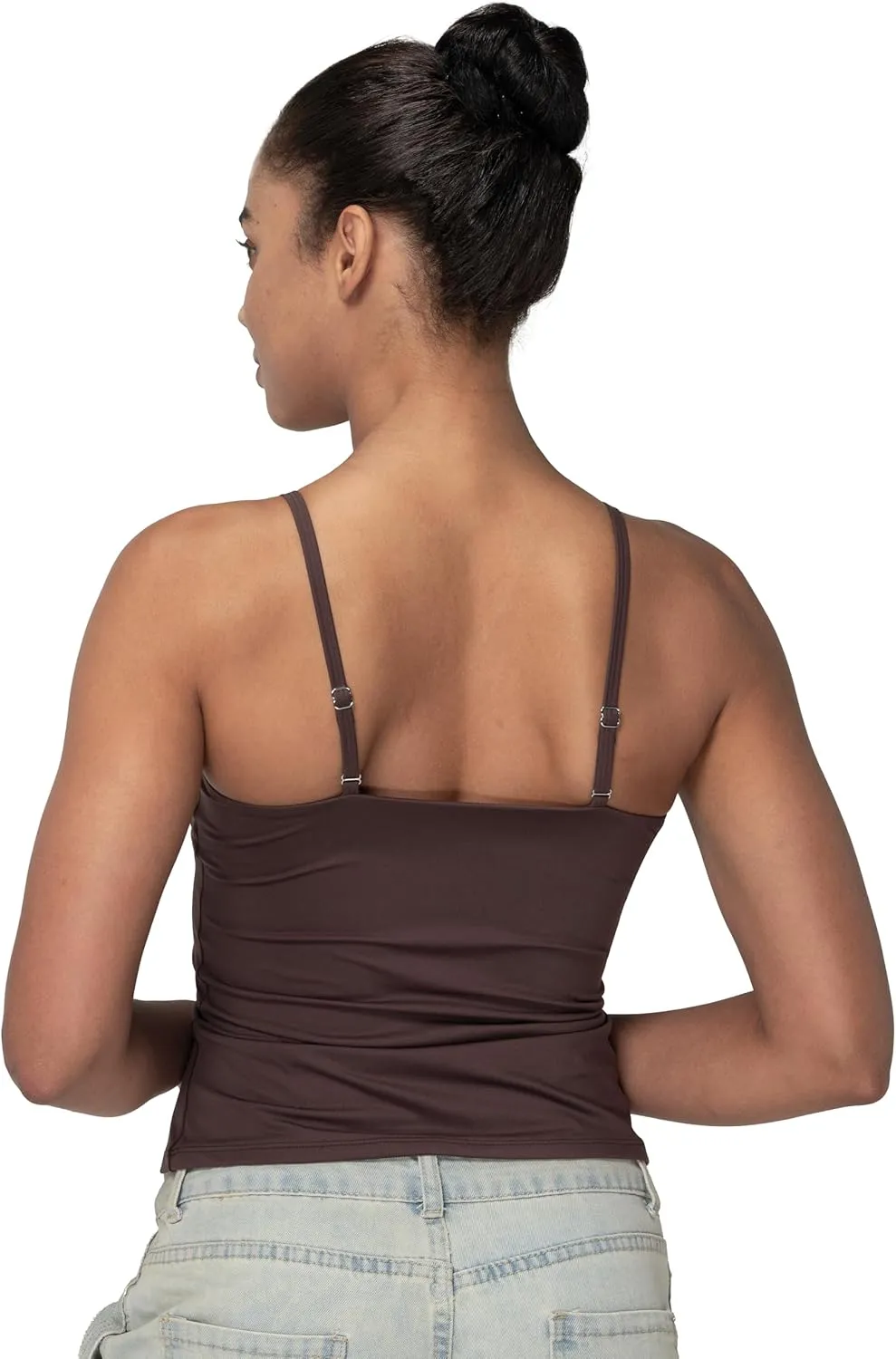 Sunzel Womens Tops Sexy V Neck Camisole with Spaghetti Straps Double Lined Trendy Basic Tank for Fall Going Out