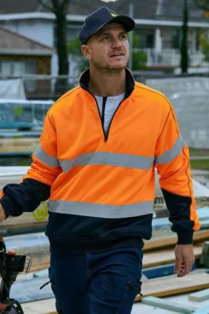 Taped Hi Vis Fleece Pullover With Sherpa Lining- BK6987T