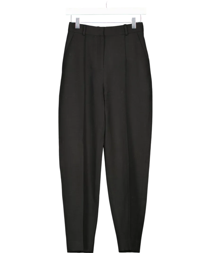 Totme Black Sewn Pleat Wool Trousers UK 4