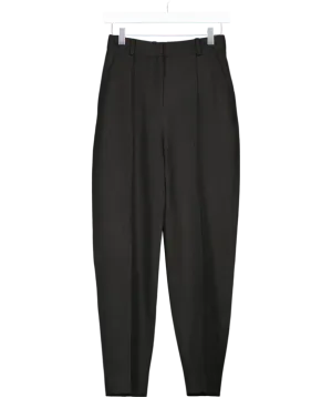 Totme Black Sewn Pleat Wool Trousers UK 4