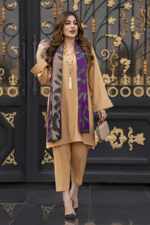 Winter Linen Dress With Wool Stole by Miski WDW3